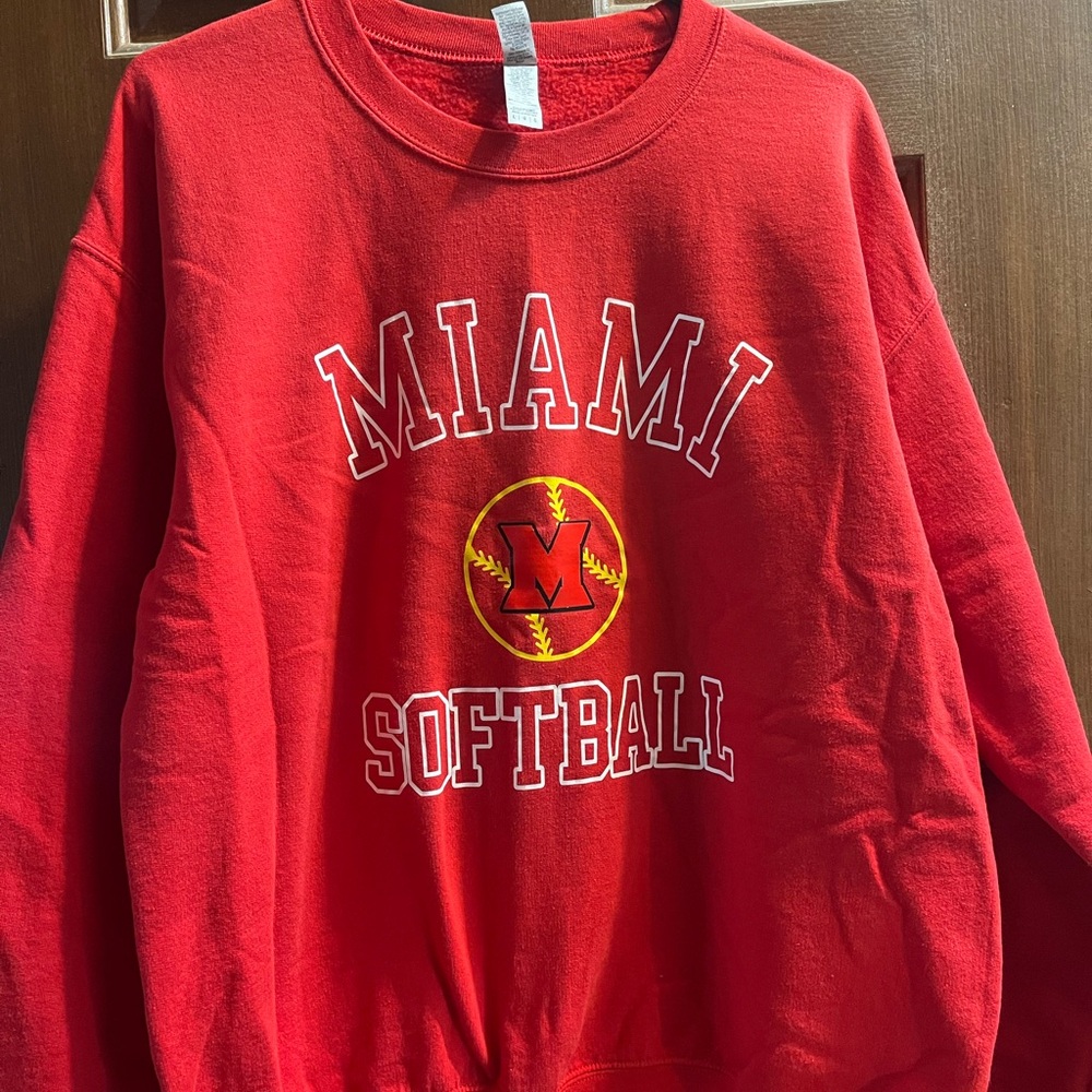 Red Miami Softball Sweater